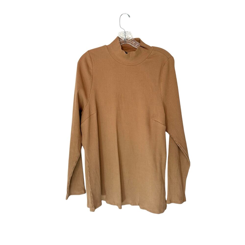 City Chic Plus Brown‎ Basic Everyday Ribbed Long Sleeve Turtleneck Sweater 20